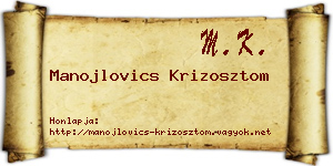Manojlovics Krizosztom névjegykártya